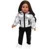 Sophia's 18" Doll Silver Metallic Jacket, Black Side Stripe Joggers, Knit Hat & Sneakers view 4