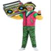 Boys 80's Jock Halloween Costume | Retro Kids 1980s Outfit with Neon Jacket, Tiger-Striped Pants, and Headband X-Large Bundle view 2