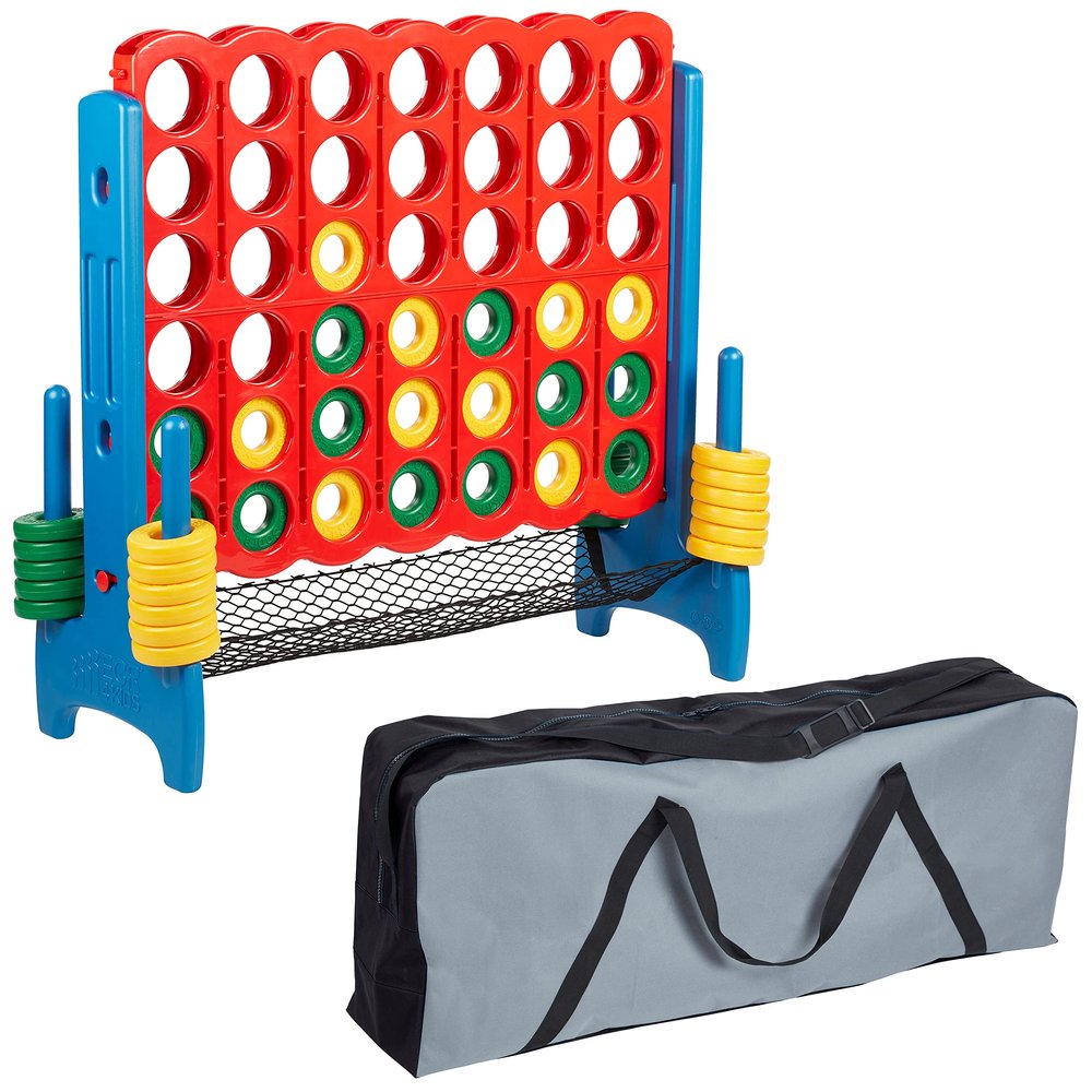 ECR4Kids Jumbo 4-To-Score with Mesh Net and Carry Bag, Giant Game, Assorted