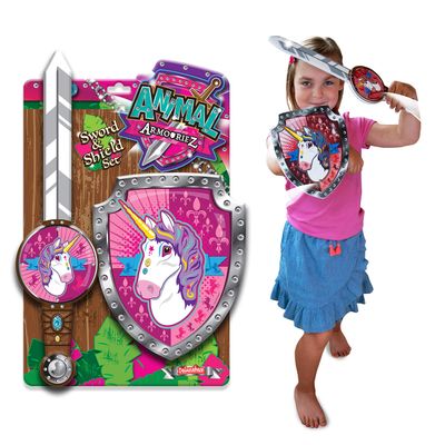 Animal Armouriez - Unicorn from Deluxebase. Fantasy Dress Up Set with Foam Sword and Shield, Safe Lightweight Costume Accessories for Kids Pretend Play Gifts and Party Favors.