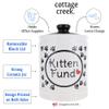Cottage Creek Kitten Fund White Ceramic Storage Container with Removable Black Lid, Stoneware Piggy Bank Savings Jar for Cat Litter, Cat Food & Toys, Gifts for Cat Lovers, Cat Moms view 4
