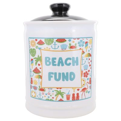 Cottage Creek Jars Beach Fund Piggy Bank - Travel Essentials Money Jar for Women, Mom, Dad - Road Trip, Cruise, Beach Vacation Accessories Savings Bank