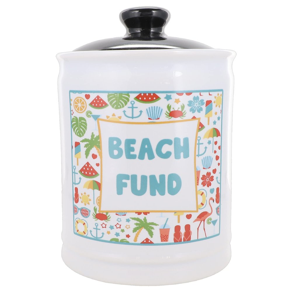 Cottage Creek Jars Beach Fund Piggy Bank - Travel Essentials Money Jar for Women, Mom, Dad - Road Trip, Cruise, Beach Vacation Accessories Savings Bank