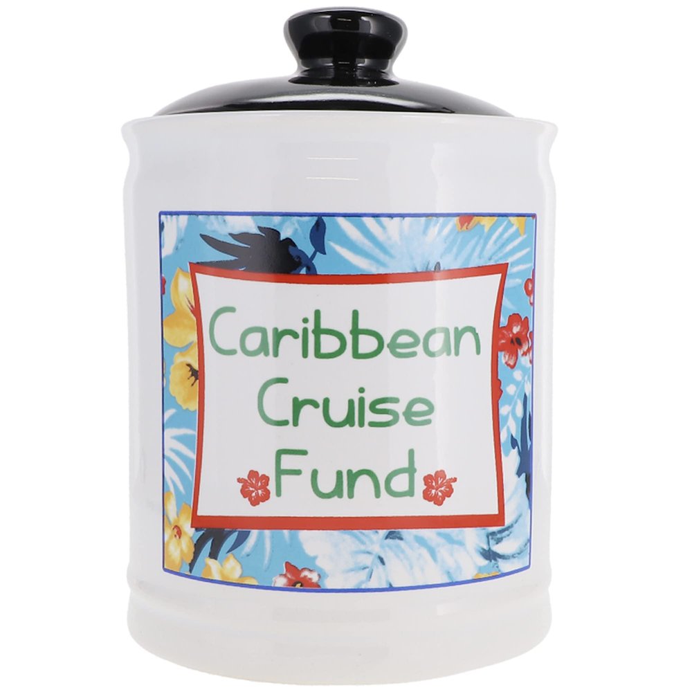 Cottage Creek Jars - Caribbean Cruise & Island Vacation Travel Essentials - Caribbean Cruise Fund Piggy Bank - Gifts for Women & Men, Adventure Vacation Fund Jar for Couples Wedding & Honeymoon Gifts