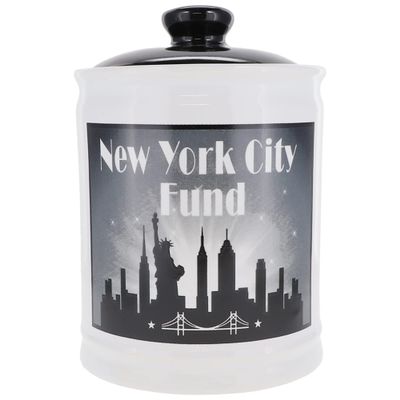 Cottage Creek Jas - New York City Piggy Bank & Storage Container - 6" Ceramic Decorative Jar - Ideal Travel Fund for Vacation, Roadtrip Essentials, Gifts for Women, Men, Friends
