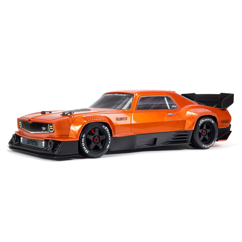 ARRMA 1/7 Felony 6S BLX Street Bash All-Road Muscle Car RTR (Ready-to-Run Transmitter and Receiver Included, Batteries and Charger Required), Orange, ARA7617V2T2