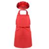 Alvivi Kids Chef Kitchen Costume Apron Hat Outfit Adjustable Bib Artist Apron for Cooking Baking Painting Crafting Red 2-4 view 2