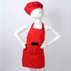 Alvivi Kids Chef Kitchen Costume Apron Hat Outfit Adjustable Bib Artist Apron for Cooking Baking Painting Crafting Red 2-4 view 3