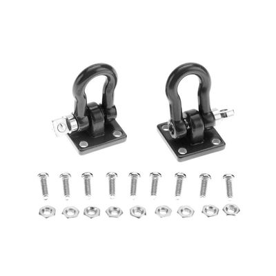 Dilwe RC Trailer Buckle, 4 Pcs RC Shackle Lock Catch Accessory, RC Crawler Trailer Tow Hook Hooks Buckle Winch Shackles RC Car Accessory Compatible with Axial SCX10 CC01 RC Car Parts(Black)