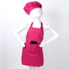 Alvivi Kids Chef Kitchen Costume Apron Hat Outfit Adjustable Bib Artist Apron for Cooking Baking Painting Crafting Rose Red 4-8 view 3