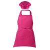 Alvivi Kids Chef Kitchen Costume Apron Hat Outfit Adjustable Bib Artist Apron for Cooking Baking Painting Crafting Rose Red 2-4 view 1