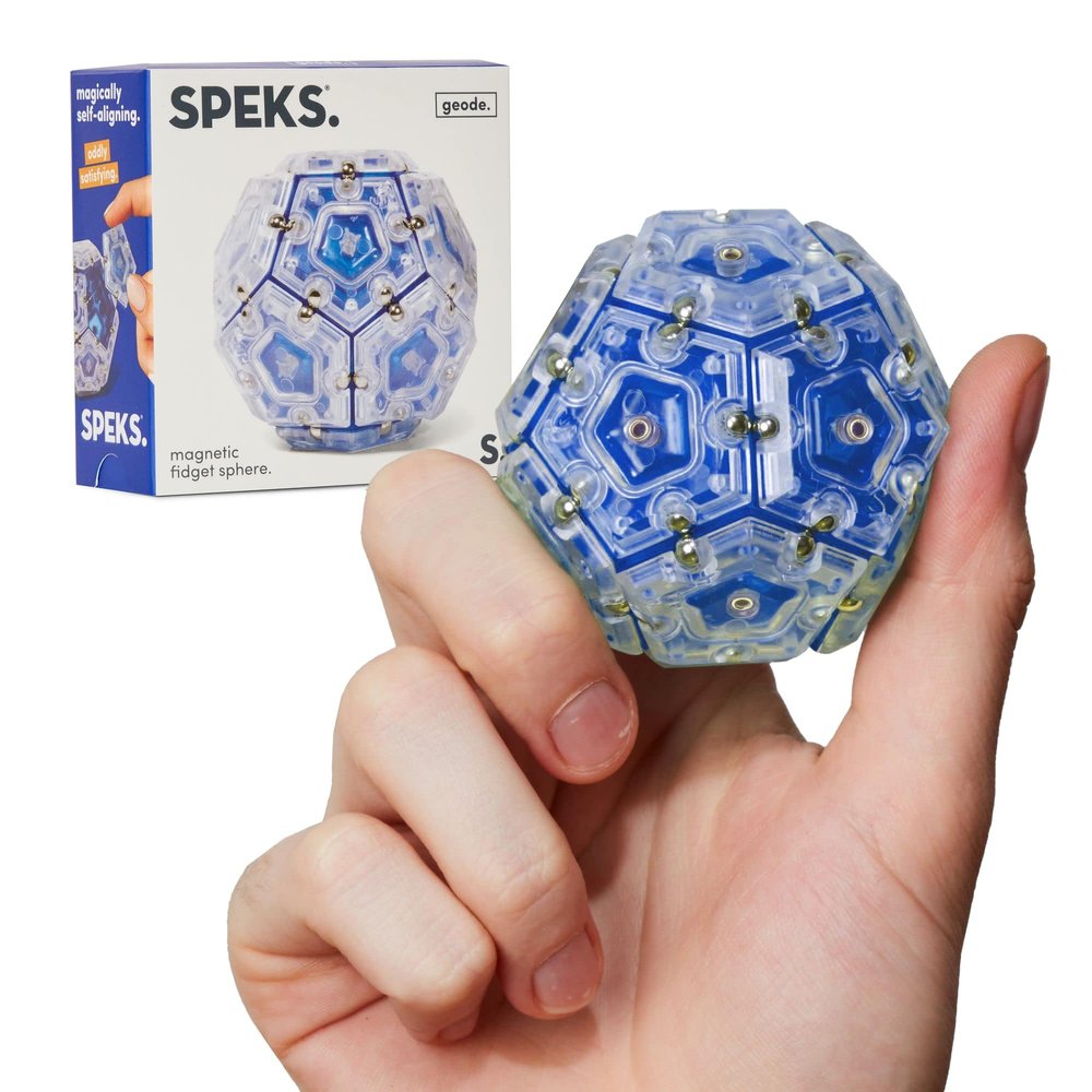 Speks Geode Magnetic Fidget Toy | Sensory Desk Toy for Adults & Teens 14+ | Stress Relief Gift | Sphere, Cobalt