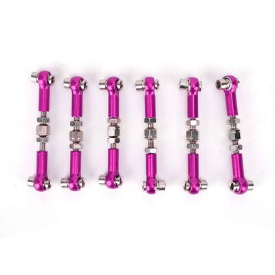 6PCS RC Adjustable Servo Links Tie Rod Set Fit for HSP/Redcat ZD Racing/Hpi/LRP/, 1/12 & 1/10 Drift Car Truck (Purple)