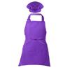 Alvivi Kids Chef Kitchen Costume Apron Hat Outfit Adjustable Bib Artist Apron for Cooking Baking Painting Crafting Purple 4-8 view 1