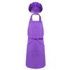 Alvivi Kids Chef Kitchen Costume Apron Hat Outfit Adjustable Bib Artist Apron for Cooking Baking Painting Crafting Purple 4-8 view 2