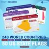 World Nations & US State Flags Flash Cards  290 Geography Flashcards for Kids Teens Adults, Learn Maps Capitals Currencies Populations  Educational Homeschool Classroom Travel Study Set view 4