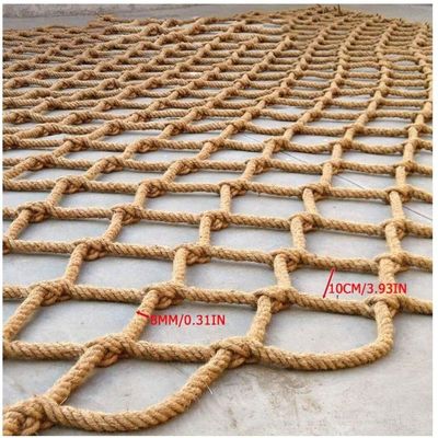 Hemp Cargo Net, Children Climbing Safety Netting, Pets Railings Fence Net Stair Balcony Protective Net Heavy Duty Nets Playground Hammock Birds Treehouse Grid 10cm (Size : 1 * 10m(3 * 33ft))