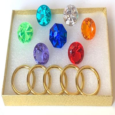 More Toys SONIC - Seven Chaos Emeralds Gems & Five Power Rings - In a Gift Box - by Ace Trendz