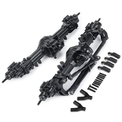 QUE-T Black Metal Front Rear Axle Set for 1/10 Scx10 90028 RC Model Crawler Car