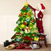 Felt Christmas Tree, 3.2ft DIY Wall Christmas Tree with 32 Pcs Detachable Ornaments Wall Decor and 50 LEDs String Lights Christmas Decoration for Toddlers Kids Xmas Gifts Home Door view 1