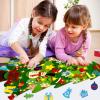 Felt Christmas Tree, 3.2ft DIY Wall Christmas Tree with 32 Pcs Detachable Ornaments Wall Decor and 50 LEDs String Lights Christmas Decoration for Toddlers Kids Xmas Gifts Home Door view 4