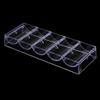 Backbayia 10 Pieces Clear Acrylic Poker Chips Tray for 100 Chips, Casino Board Game Accessory view 3