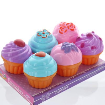 GIFTEXPRESS 6 PCS Pretend Play Food Dessert Set, Mini Toy Cupcakes for Kids, Petite Pastries Toys for Girl and Boy