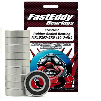 15X26X7 Rubber Sealed Bearing MR15267-2RS 10 Units