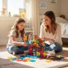 AFUNX Magnetic Tiles,102PCS Magnetic Building Blocks 3D Clear Construction Playboards, Inspiration, Creativity Beyond Imagination, Educational Magnet Toy Set for Kids with 2 Cars view 3