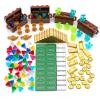 Feleph Treasure Accessories Money Building Blocks Set Jewel Chest, Gems Diamonds, Bullion Electroplated Gold Tile Silver Bar, Power Crystals, Coins, Goblet, 100 Dollar Bill Cash Toy Brick view 1
