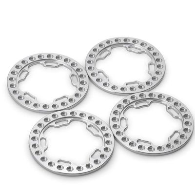 4PCS Metal 1.9 Rims Replacement Wheel Beadlock Ring for 1/10 RC Axial SCX10 (Silver)