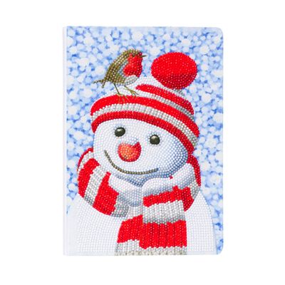 CRYSTAL ART Notebook - Friendly Snowman Notebook Kit - Create a Sparkling Notebook Cover using Crystals - For ages 8 and up
