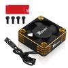 ARRAROWN Motor Cooling Fan RC Motor Heatsink 28000RPM ESC Cooling Fan for RC Car 1/8 1/10 1/12 Scale 540 550 Brushless Motor (Black+Gold) view 1
