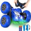 AFUNX Remote Control Car, RC Stunt Cars Double Sided 360 Rolling Rotating Rotation, Rechargeable Car Toy for 6 7 8-12 Year Old Boy Kids Birthday Xmas Gift, Blue view 1