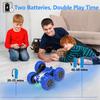 AFUNX Remote Control Car, RC Stunt Cars Double Sided 360 Rolling Rotating Rotation, Rechargeable Car Toy for 6 7 8-12 Year Old Boy Kids Birthday Xmas Gift, Blue view 2