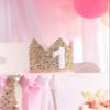 Pumpkin Banner for 1st Birthday - Highchair Banner for First Birthday Theme Decoration, Cake Smash Photo Prop, Pumpkin crown hat, Fabric Rag Garland Banner. view 3