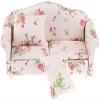Dollhouse Furniture Set 3 Pcs 1:12 Dollhouse Miniature Wooden Sofa Cushions Armchair Pillow Kit Dolls House Furniture Couch with 1 Pc Dollhouse Teatable Coffee Table view 3