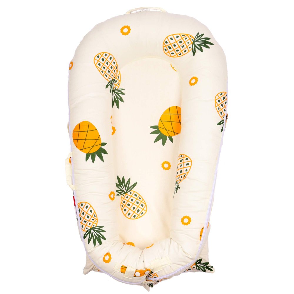 DockATot Deluxe Lounger Cover - 100% Cotton, Hypoallergenic Replacement - Pineapples