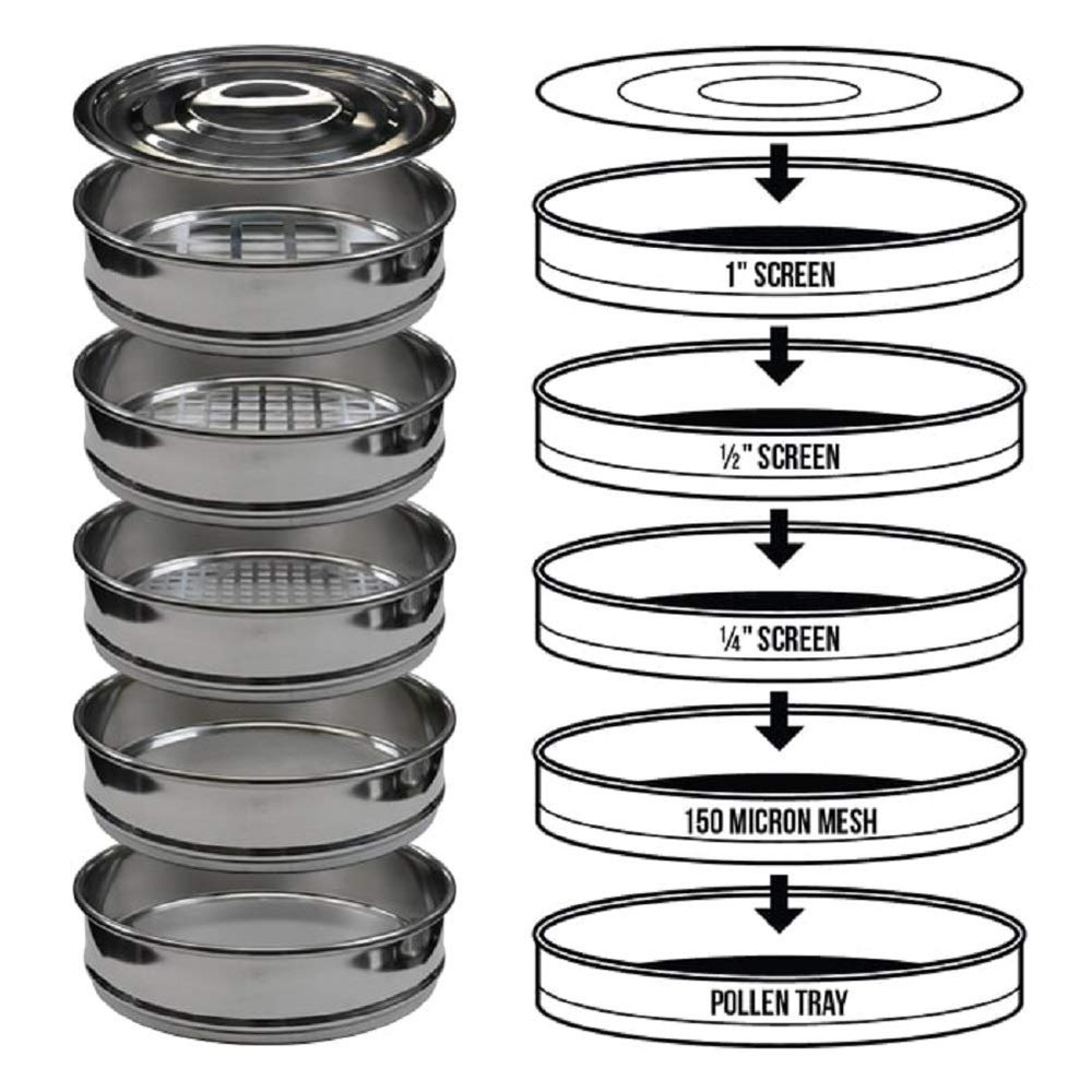 Bubble Magic Stackable Herbal Shaker Sifter Bud Sorting Kit (8'' Commercial Stainless)