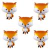 HORUIUS Fox Balloons Fox Shaped Foil Mylar Balloons for Woodland Animals Theme Birthday Party Supplies Decorations 25 Inchs 5PCS view 1
