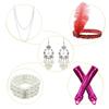 1920's Sequins Flapper Dress Children's Day Gift Party Halloween Costumes for Girls Accessories Set (Meduim, Style 1 Rose Red) view 2