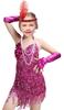 1920's Sequins Flapper Dress Children's Day Gift Party Halloween Costumes for Girls Accessories Set (Large, Style 1 Rose Red) view 1