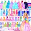 82 Pack Doll Clothes and Accessories - 2 Princess Dresses 1 Evening Dresses 5 Fashion Dresses 2 Tops 2 Pants 2 Bikini Swimsuits 20 Shoes 48 Accessories Size Suit for 11.5" Dolls for Ages 6 7 8 9 10 view 1