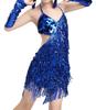 1920's Sequins Flapper Dress Children's Day Gift Party Halloween Costumes for Girls Accessories Set (X-Large, Style 1 Navy Blue) view 3