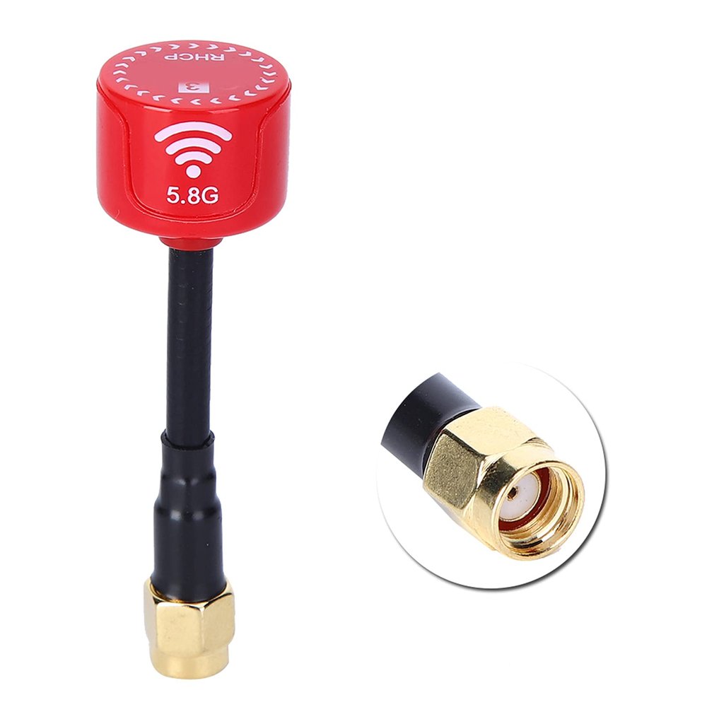 VGEBY 5.8GHz 3dBi RHCP Antenna for FPV Racing Drone, Long Range Quadcopter, Red RP-SMA Inner Hole