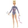 Barbie Rhythmic Gymnast Blonde Doll (12-in/30.40-cm) with Colorful Metallic Leotard, 2 Clubs & Ribbon Accessory, Great Gift for Ages 3 Years Old & Up view 1