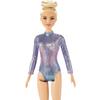 Barbie Rhythmic Gymnast Blonde Doll (12-in/30.40-cm) with Colorful Metallic Leotard, 2 Clubs & Ribbon Accessory, Great Gift for Ages 3 Years Old & Up view 4