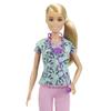 Barbie Nurse Blonde Doll (12-in/30.40-cm) with Scrubs Featuring a Medical Tool Print Top & Pink Pants, White Shoes & StethoscopeAccessory, Great Gift for Ages 3 Years Old & Up view 4