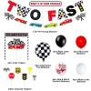 Bessmoso Two Fast Birthday Decor 52 Pcs Racing Car Party Supplies 2 Fast Birthday Decorations Include Race Car Balloons Banner Cake Topper Cupcake Toppers for Racing Theme Party Decoration view 3