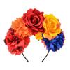 Vividsun Rose Flower Crown Day of The Dead Floral Crown (red orange blue) view 1